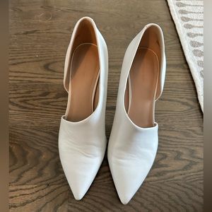 White Something Navy pumps